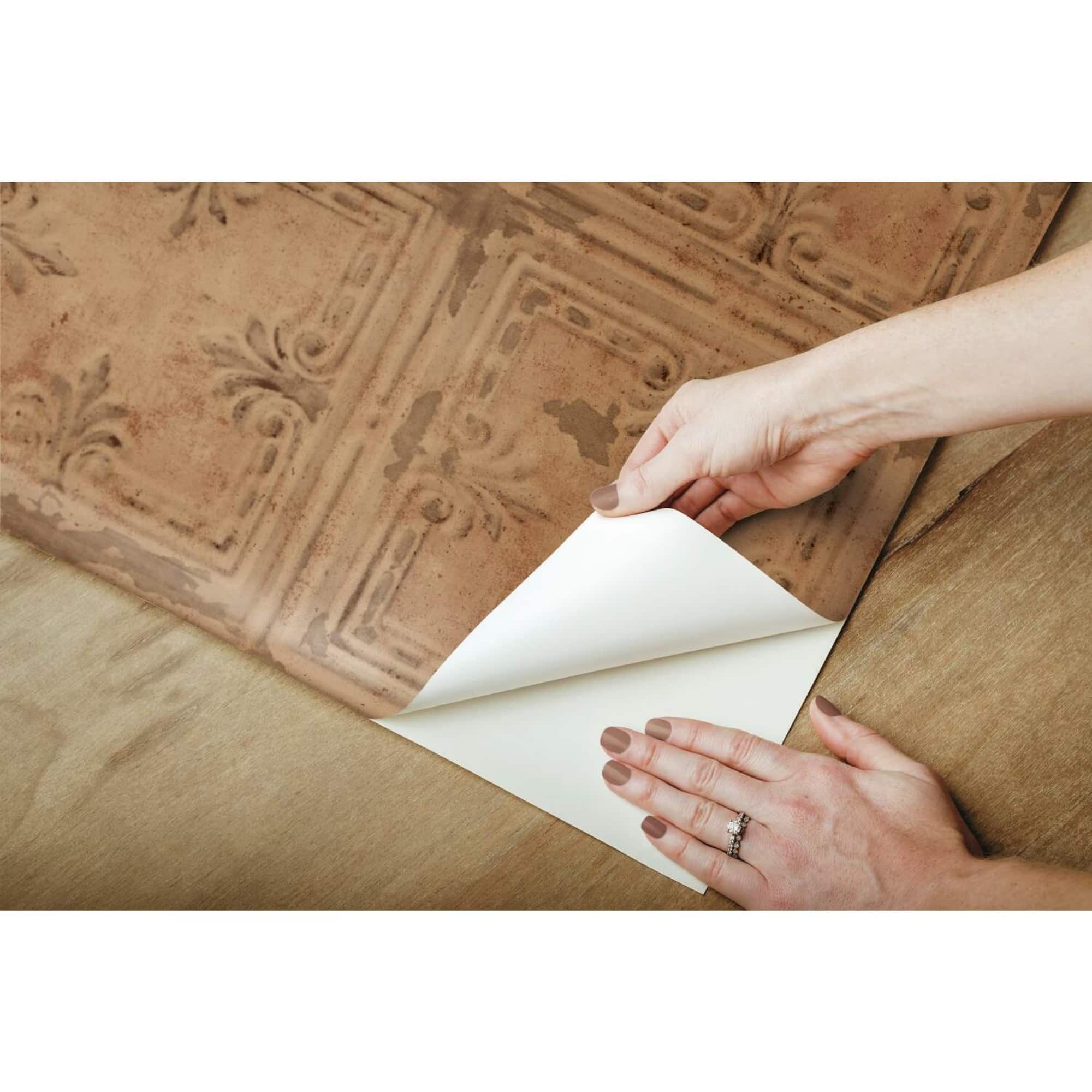 RoomMates Copper Tin Tile Peel & Stick Wallpaper